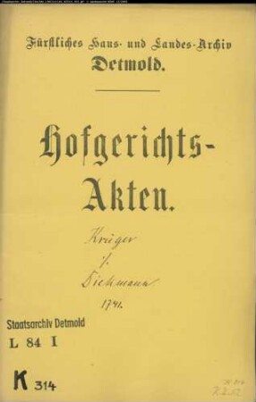 Kregel, Johann, Krüger zu Heiden gegen Christoph Diekmann - Schuldforderung