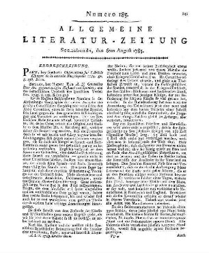 Bibliothek der neuesten theologischen, philosophischen und schönen Litteratur. Bd. 2, St. 1. Zürich: Orell 1784