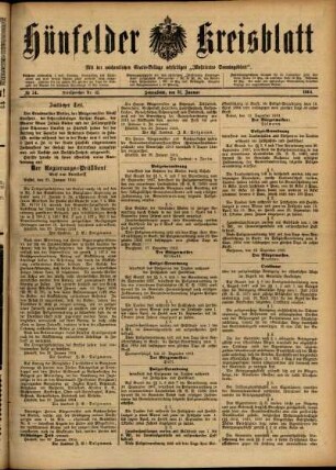 Ausgabe vom Samstag, den 31. Januar 1914.