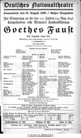 Goethes Faust Der Tragödie erster Teil