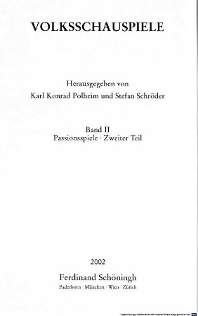Volksschauspiele, 2. Passionsspiele ; 2