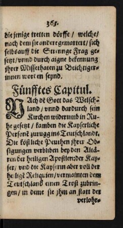 Fünfftes Capitul.