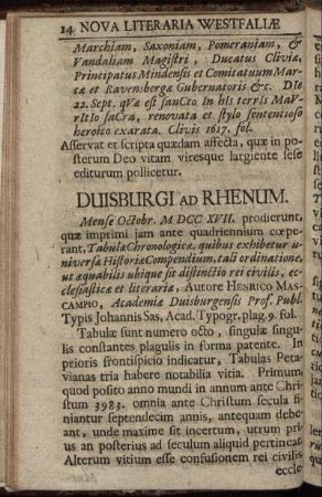 Duisburgi Ad Rhenum.