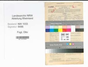 Entnazifizierung Otto Fogt , geb. 10.03.1922 (Polizeibeamter)