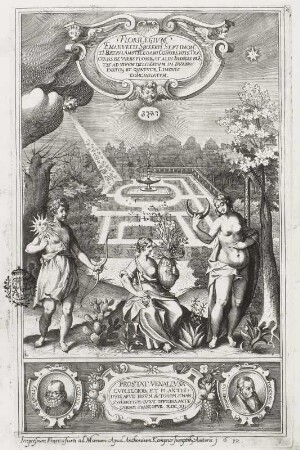 Titelblatt : Titelblatt. Kupferstich; 398 x 262 mm (Blattgröße). Repro aus: Sweerts, Emanuel: Florilegium. Frankfurt, 1612. Dresden: SLUB Botan.94