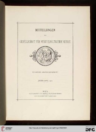 Mitteilungen der Gesellschaft für vervielfältigende Kunst