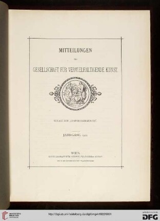Mitteilungen der Gesellschaft für vervielfältigende Kunst