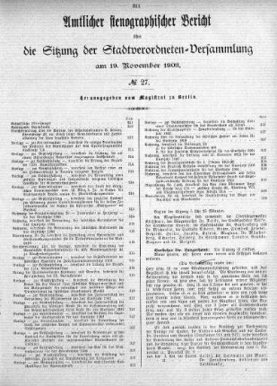 No. 27, 19. November 1903