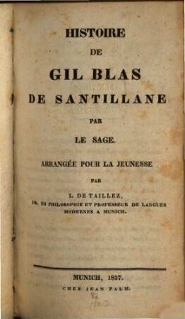 Histoire de Gil Blas de Santillane