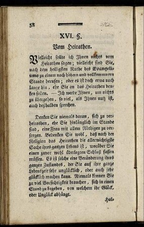 XVI. §. Vom Heirathen.