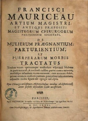 De Mulierum praegnantium, parturientium et puerperarum morbis tractatus