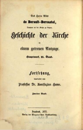 Geschichte der Kirche Christi im neunzehnten Jahrhundert, mit besonderer Rücksicht auf Deutschland. 2