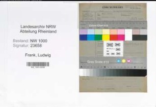 Entnazifizierung Ludwig Frank, geb. 04.10.1899 (Postangest.)