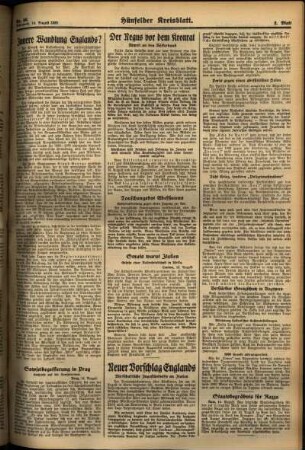 Zweite Ausgabe vom Mittwoch, den 14. August 1935.