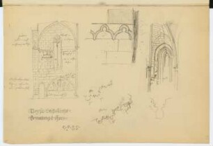 Stiftskirche, Treysa: Details Chor (aus: Skizzen- und Fotoalbum 2)