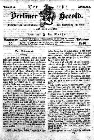 Nummer 20, Februar 1846