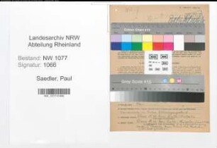 Entnazifizierung Paul Saedler , geb. 23.06.1899 (Polizist)