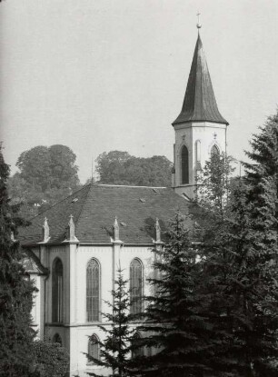 Lößnitz, Hospitalkirche Sankt Georg : Lößnitz (Kreis Aue), Hospitalkirche Sankt Georg, 1861, Ansicht von Südosten
