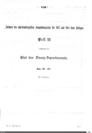 Hauptfinanzetat 1913-1914, Heft 7