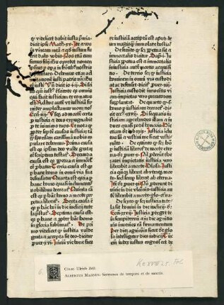 Sermones de tempore et de sanctis.