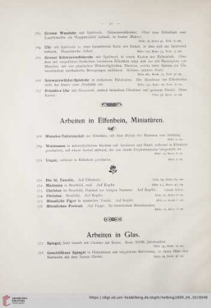 Arbeiten in Glas (Nr. 777-788)