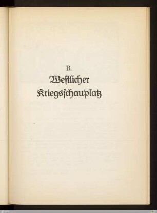 B. Westlicher Kriegsschauplatz