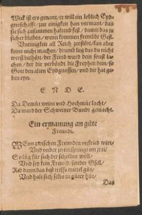 Ein ermanung an gute Freundt.