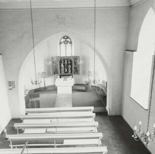 Jena-Göschwitz. Pfarrkirche (1510, Anbau 1969/1974). Inneres nach Osten von der Empore