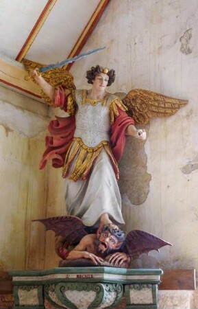 Frankreich. Bretagne. Finistere. Plouvien. Chapelle Saint Jaoua. Saint Michel. 18 Jahrhundert