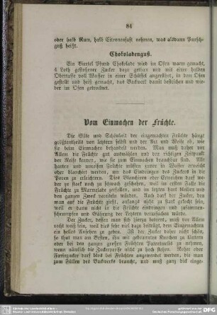 Vom Einmachen der Früchte