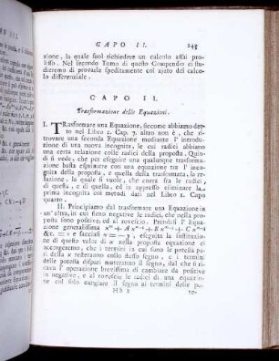 Capo II. Trasformazione delle Equazioni.