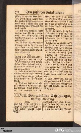 XXVIII. Von geistlichen Anfechtungen, Kampff und Sieg