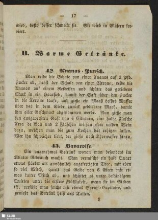 B. Warme Getränke
