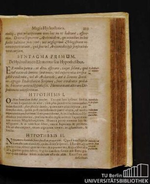 Syntagma Primum. De Hydrostaticis Elementis feu Hypothesibus.