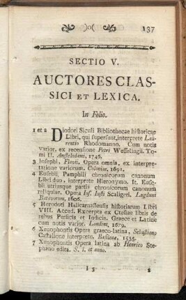 Sectio V. Auctores Classici Et Lexica