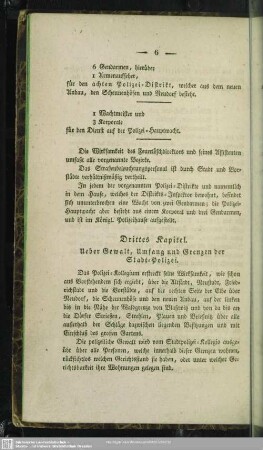 Drittes Kapitel. Ueber Gewalt, Umfang und Grenzen der Stadt-Polizei