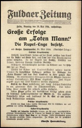 Ausgabe vom Dienstag, den 30. Mai 1916.