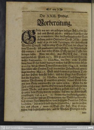 Die XXII. Predigt