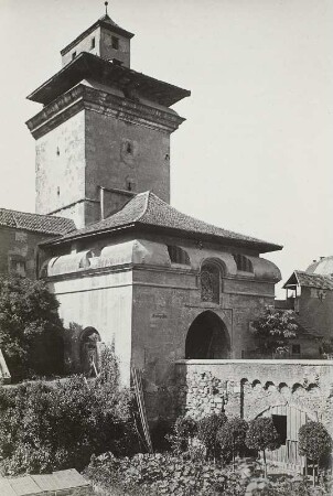 Nördlingen. Reimlinger Tor (14. Jahrhundert). Feldseite