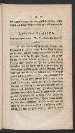 Zweytes Geschlecht. Haemorrhagiae uteri. Die Blutflüsse der Gebährmutter