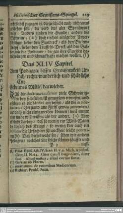 Das XLIV. Capitel. Vom Podagra, dessen Grausamkeit, Ursach, rechte, wunderlich- und schädliche Cur ...