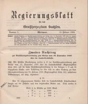 Nr. 11: Zweiter Nachtrag zur Ausführungsverordnung zum Gesetze vom 16. September 1897 über die Landeskreditkasse