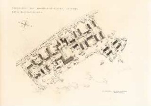 Grünflächen am Bereitschaftslager der Sprengchemie, Oderberg: Lageplan perspektivische Ansicht (Vogelschau)