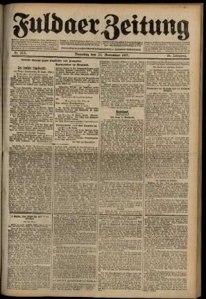 Ausgabe vom Dienstag, den 27. November 1917.