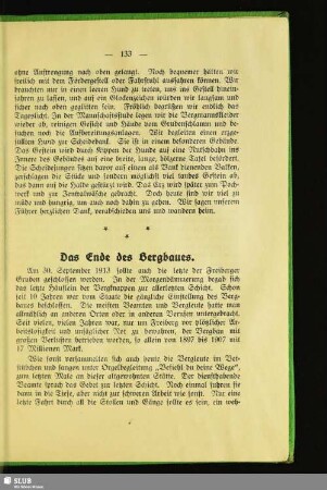 Das Ende des Bergbaues