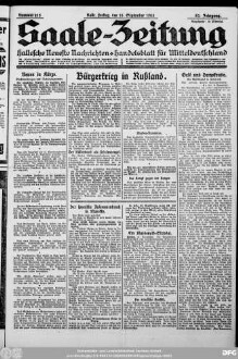 Saale-Zeitung : allgemeine Zeitung für Mitteldeutschland ; Hallesche neueste Nachrichten