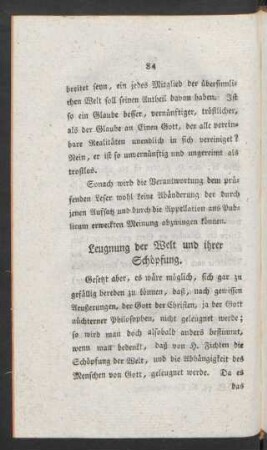 Leugnung der Welt und ihrer Schöpfung