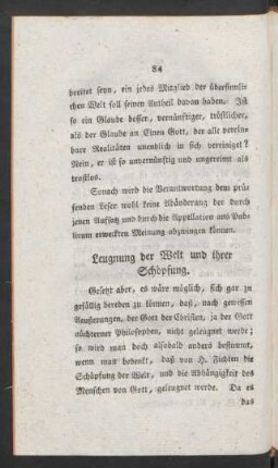 Leugnung der Welt und ihrer Schöpfung