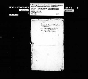 Unterlagen von Michael Bundschuh, Geldverleiher aus Reicholzheim