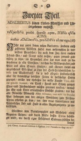 Zweyter Theil. Adalbertus seinen Neben-Menschen und Untergebenen nützlich.